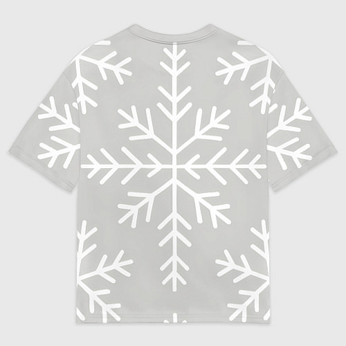 Женская футболка оверсайз Лошадь на фоне снижинок 2026 / 3D-принт – фото 2