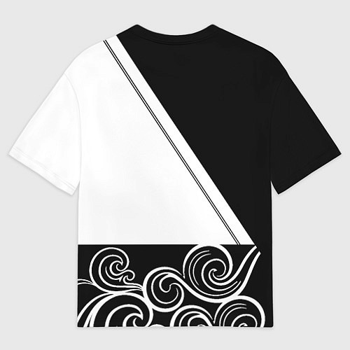 Женская футболка оверсайз Ювентус геометрия полосы текстура / 3D-принт – фото 2