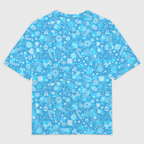 Женская футболка оверсайз Лошадь готовит Оливье на Новый год / 3D-принт – фото 2