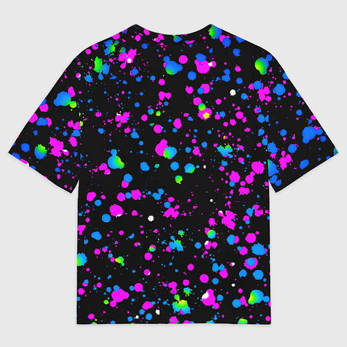 Женская футболка оверсайз Челси неоновые краски / 3D-принт – фото 2