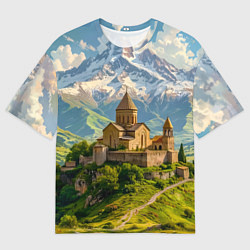 Футболка оверсайз женская Храм у подножия вечных вершин, цвет: 3D-принт