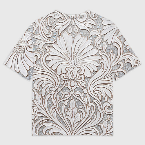 Женская футболка оверсайз Вензельные цветы / 3D-принт – фото 2