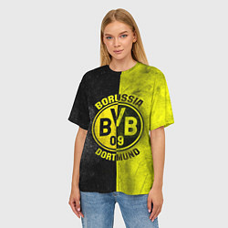 Футболка оверсайз женская Borussia Dortmund, цвет: 3D-принт — фото 2