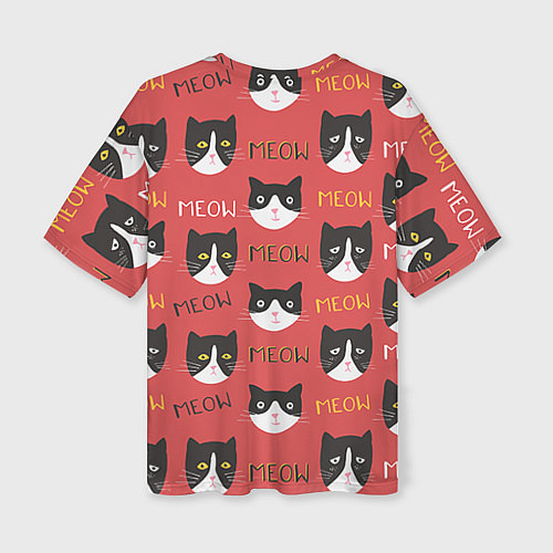 Женская футболка оверсайз Meow / 3D-принт – фото 2
