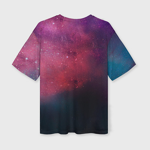Женская футболка оверсайз Космический лев / 3D-принт – фото 2