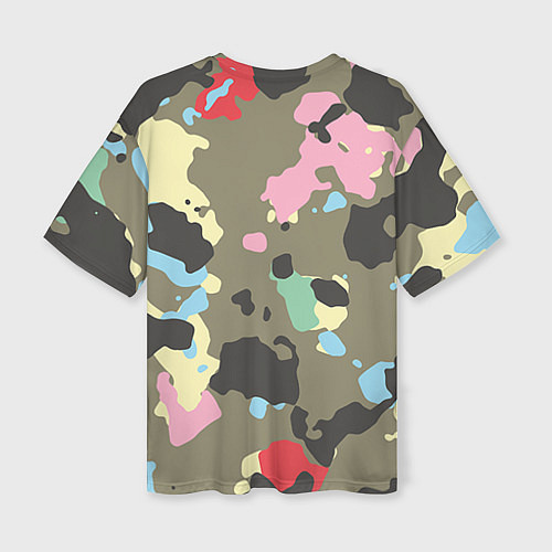 Женская футболка оверсайз Камуфляж: микс цветов / 3D-принт – фото 2