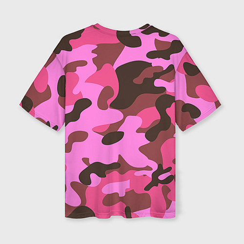 Женская футболка оверсайз Камуфляж: розовый/коричневый / 3D-принт – фото 2