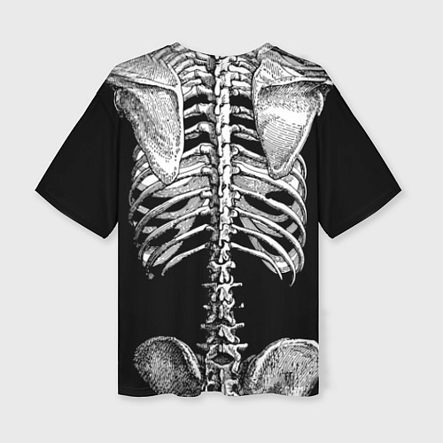 Женская футболка оверсайз Скелет с сердцем / 3D-принт – фото 2
