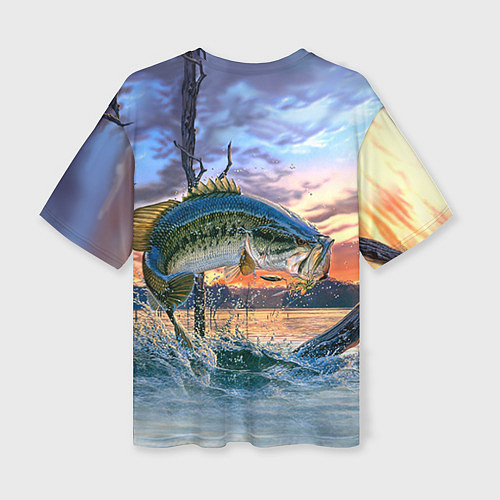 Женская футболка оверсайз Рыба над водой / 3D-принт – фото 2
