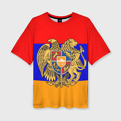 Женская футболка оверсайз Герб и флаг Армении