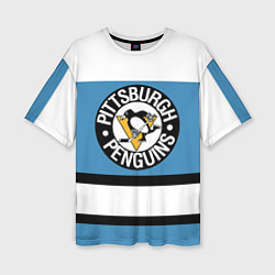 Женская футболка оверсайз Pittsburgh Penguins: White