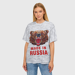 Футболка оверсайз женская Bear: Made in Russia, цвет: 3D-принт — фото 2