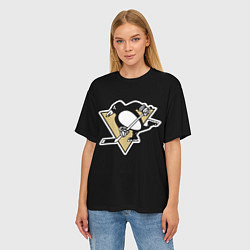 Футболка оверсайз женская Pittsburgh Penguins: Crosby, цвет: 3D-принт — фото 2