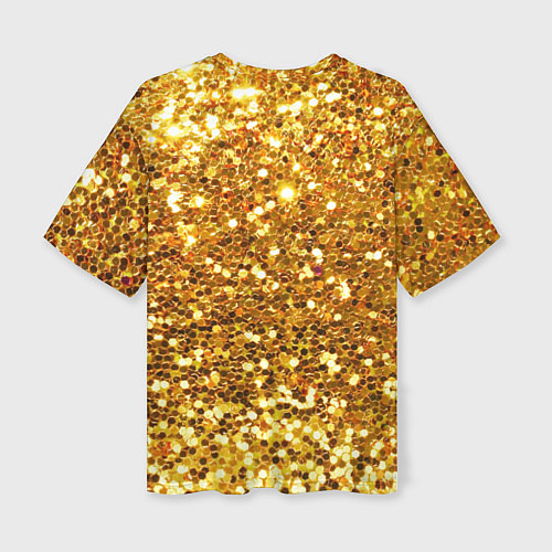 Женская футболка оверсайз Золотое мерцание / 3D-принт – фото 2