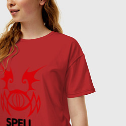 Футболка оверсайз женская Dark Elf Mage - Spell Howler, цвет: красный — фото 2
