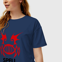 Футболка оверсайз женская Dark Elf Mage - Spell Howler, цвет: тёмно-синий — фото 2