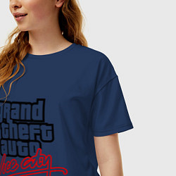 Футболка оверсайз женская GTA Vice City, цвет: тёмно-синий — фото 2