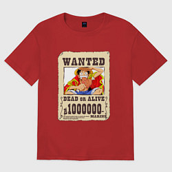 Футболка оверсайз женская Wanted Luffy, цвет: красный