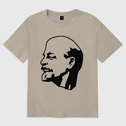 Футболка оверсайз женская Ленин: скульптура, цвет: миндальный