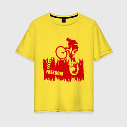 Футболка оверсайз женская Велосипед, цвет: желтый