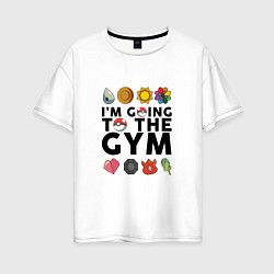 Футболка оверсайз женская Pokemon Im going to the gym (black), цвет: белый