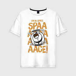 Футболка оверсайз женская Space, цвет: белый