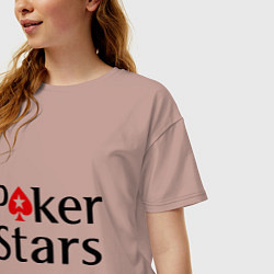 Футболка оверсайз женская Poker Stars, цвет: пыльно-розовый — фото 2