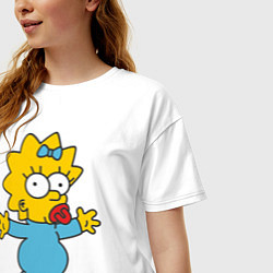 Футболка оверсайз женская Maggie Simpson, цвет: белый — фото 2