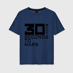 Футболка оверсайз женская 30 Seconds To Mars, цвет: тёмно-синий