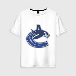 Футболка оверсайз женская Vancouver Canucks, цвет: белый