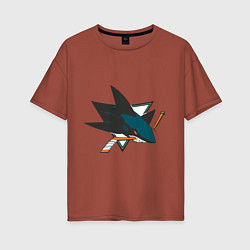 Футболка оверсайз женская San Jose Sharks, цвет: кирпичный