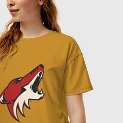 Футболка оверсайз женская Phoenix Coyotes, цвет: горчичный — фото 2
