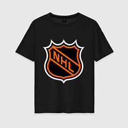 Футболка оверсайз женская NHL, цвет: черный