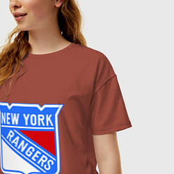 Футболка оверсайз женская New York Rangers, цвет: кирпичный — фото 2