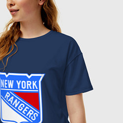 Футболка оверсайз женская New York Rangers, цвет: тёмно-синий — фото 2