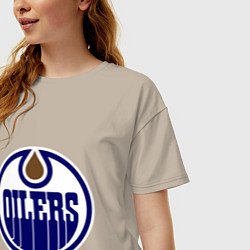 Футболка оверсайз женская Edmonton Oilers, цвет: миндальный — фото 2