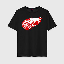 Женская футболка оверсайз Detroit Red Wings