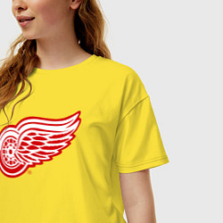 Футболка оверсайз женская Detroit Red Wings, цвет: желтый — фото 2