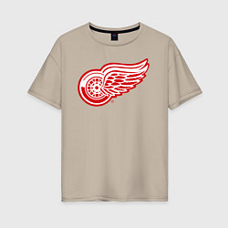 Женская футболка оверсайз Detroit Red Wings