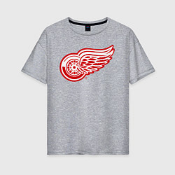 Женская футболка оверсайз Detroit Red Wings