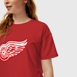 Футболка оверсайз женская Detroit Red Wings, цвет: красный — фото 2