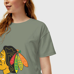Футболка оверсайз женская Chicago Blackhawks, цвет: авокадо — фото 2