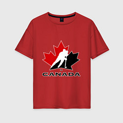 Футболка оверсайз женская Canada, цвет: красный