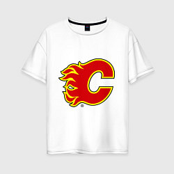 Женская футболка оверсайз Calgary Flames