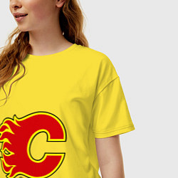 Футболка оверсайз женская Calgary Flames, цвет: желтый — фото 2