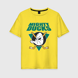 Женская футболка оверсайз Anaheim Mighty Ducks