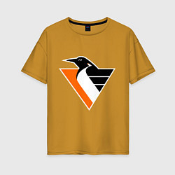 Женская футболка оверсайз Pittsburgh Penguins