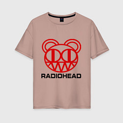 Футболка оверсайз женская Radiohead, цвет: пыльно-розовый