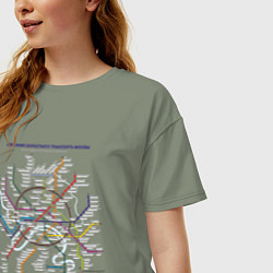 Футболка оверсайз женская Moscow Metro, цвет: авокадо — фото 2