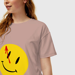 Футболка оверсайз женская Cмайл с кровью, цвет: пыльно-розовый — фото 2